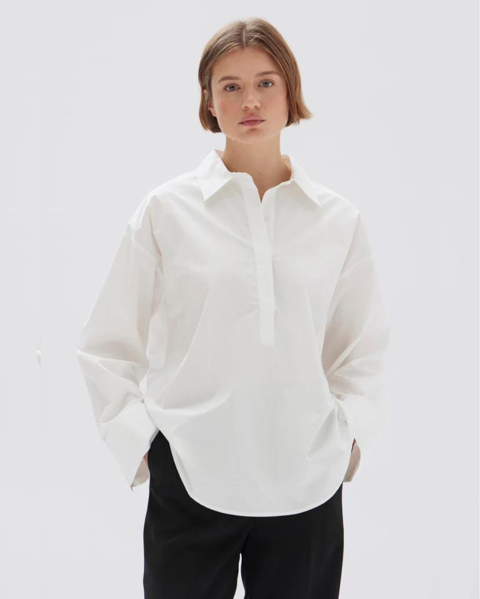 Poplin LS Shirt White