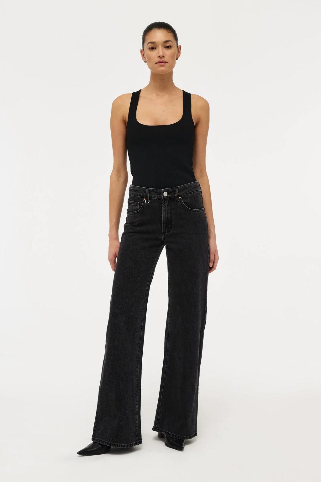 Eva Wide Jean French Black