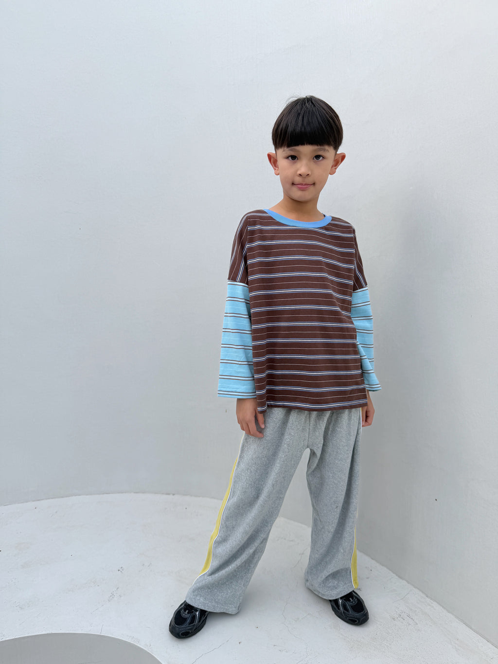 Rowan Stripe LS Top Cocoa Blue