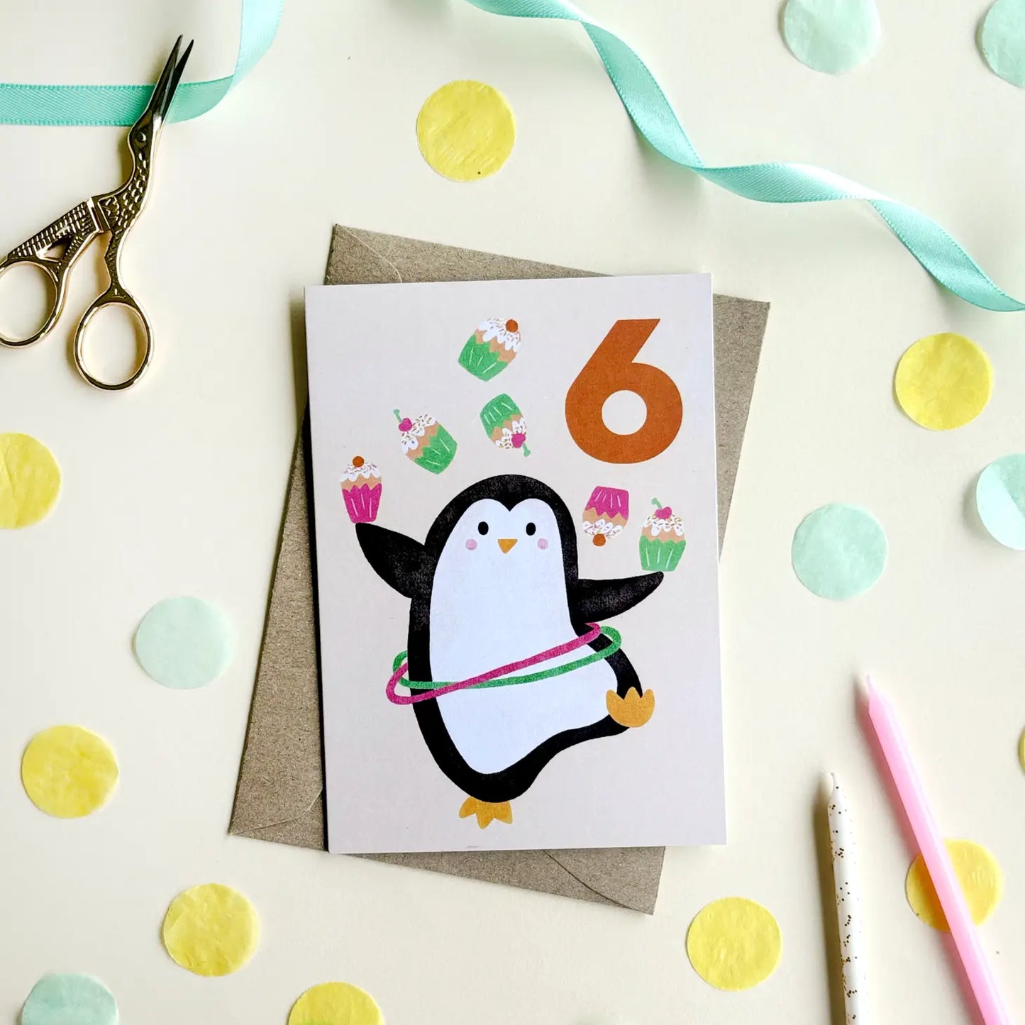 SIX Penguin Bday Card