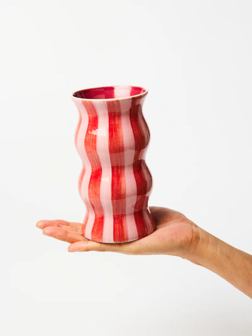 Palma Vase Red Stripe