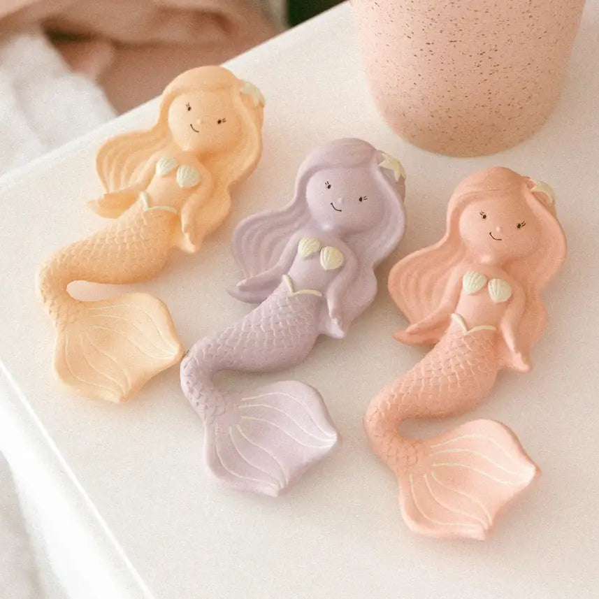 Mermaid Rubber Teether Peach