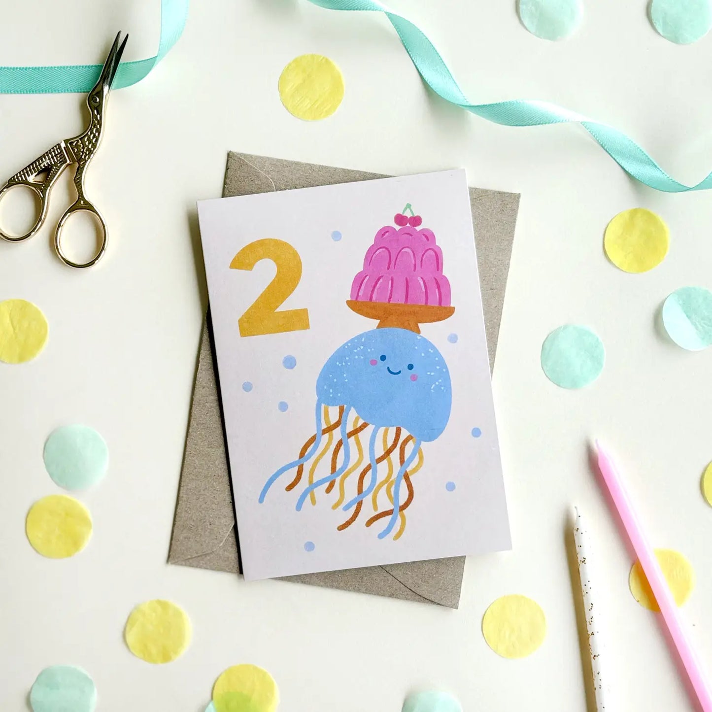 TWO Jellyfish Bday Card
