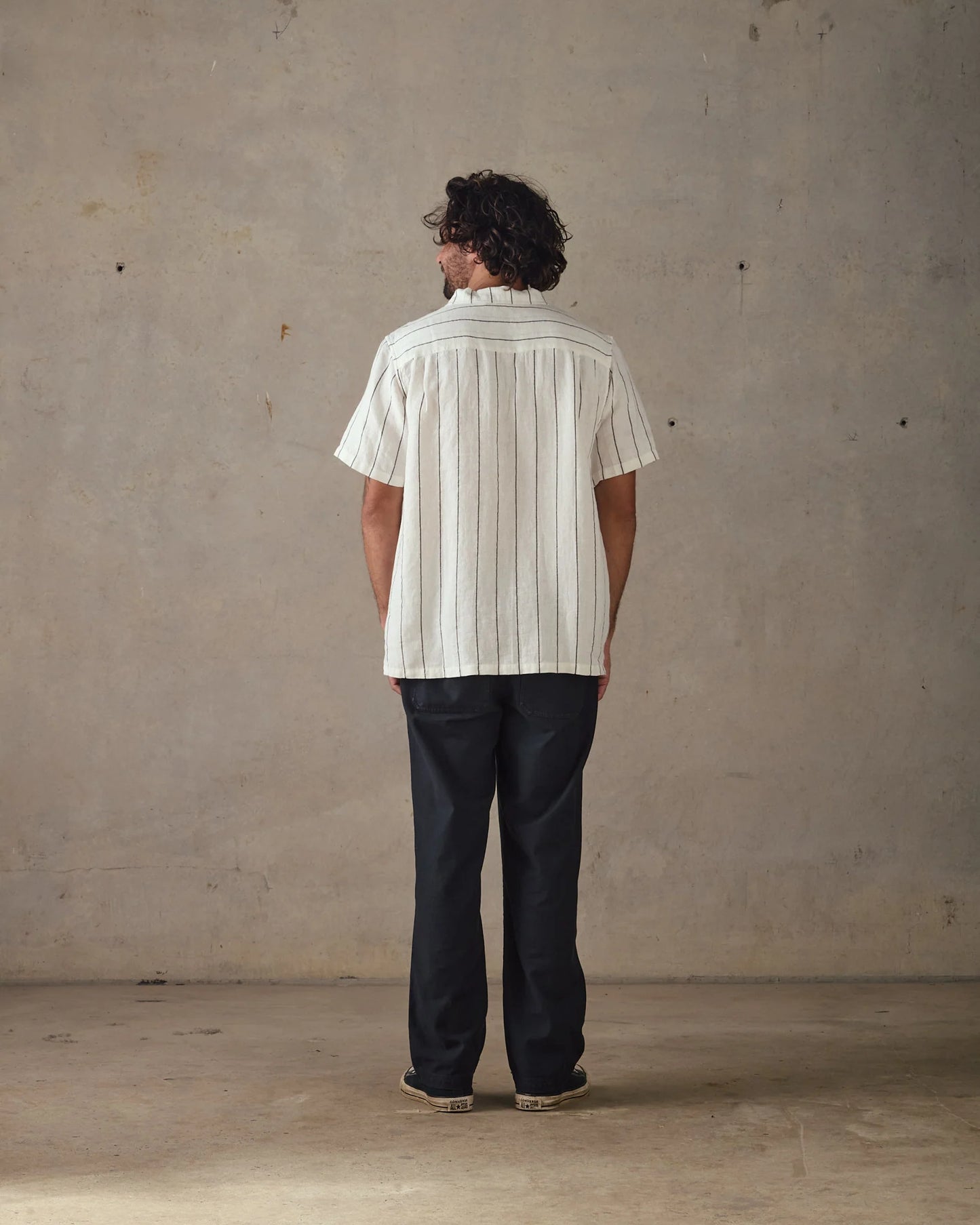Linen Stripe Shirt White