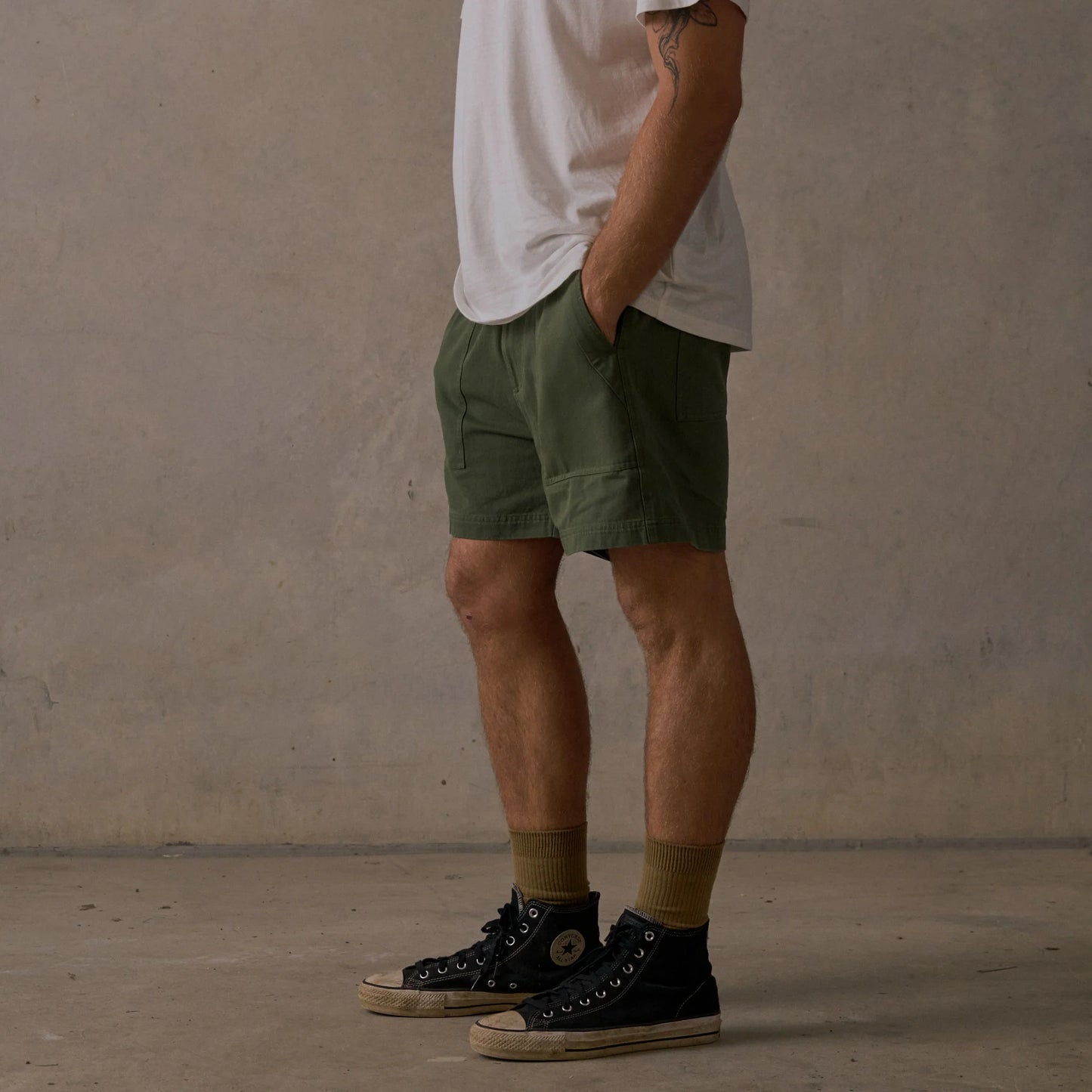 Mens Twill Shorts Green