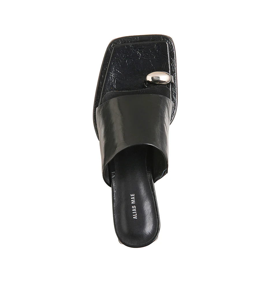Alma Black Oily Leather Shoe