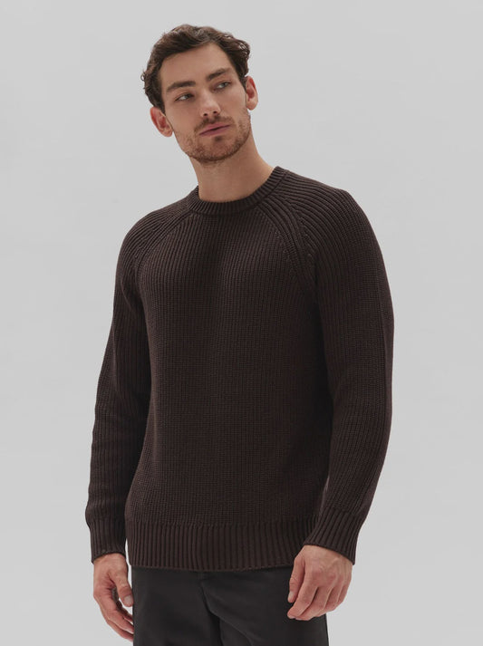 Mens Hugo Crew Knit Cocoa