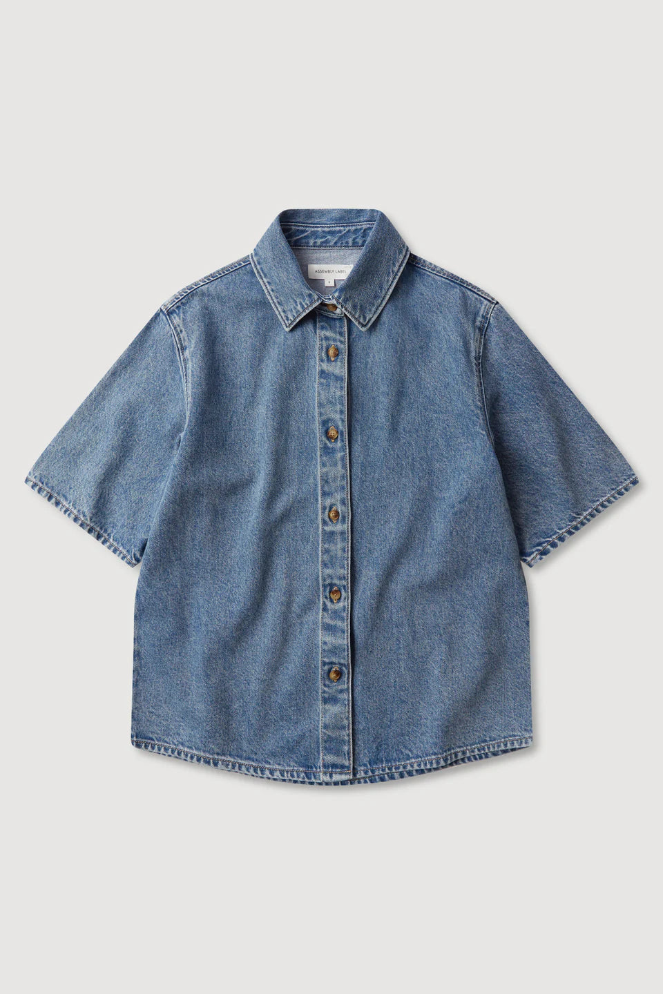 Boxy Denim SS Shirt Dark Stone