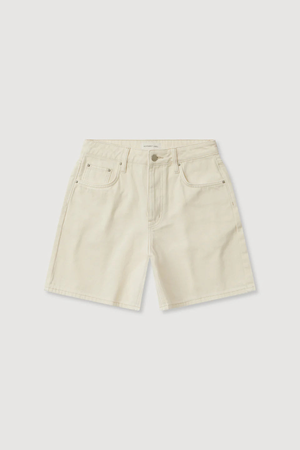 Mid Rise Vintage Denim Short Ecru