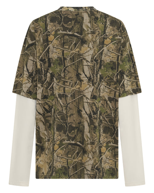 Boxy Layered Tee Vintage Camo
