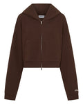SŚAINT CROPPED HOODIE - BROWN