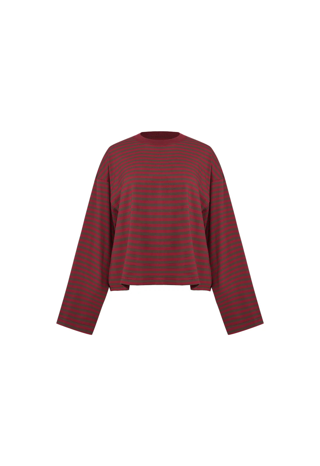 Bloom LS Tee Chocolate Wine Stripe