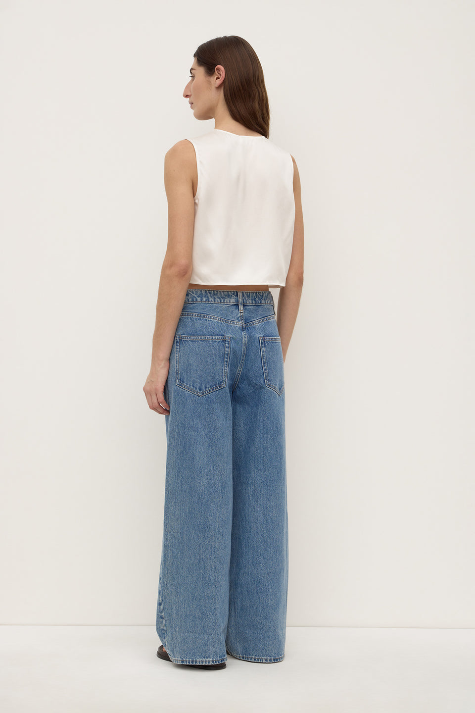 Beal Silk Tie Front Top White