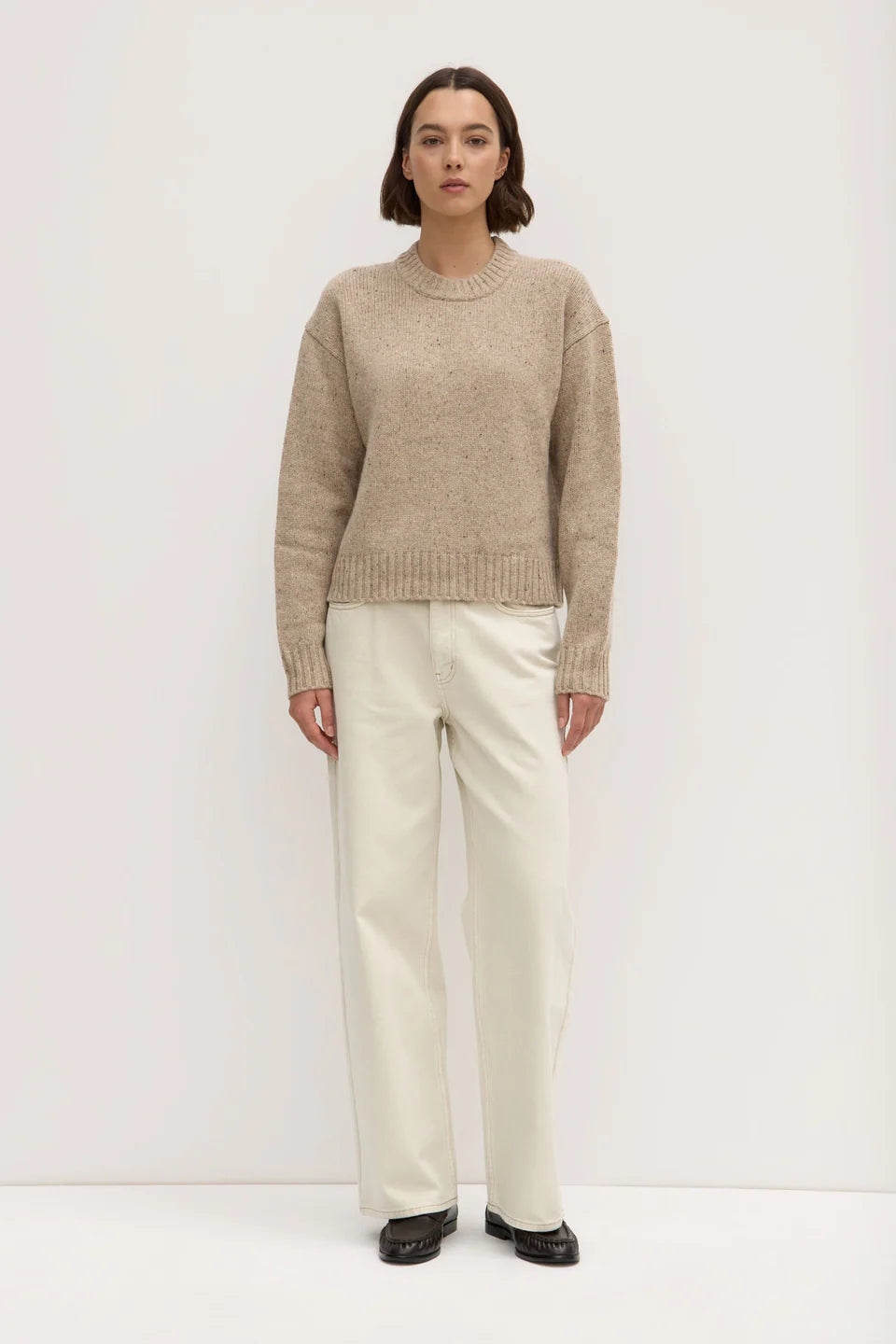 Beau Wool Merino Knit Stone