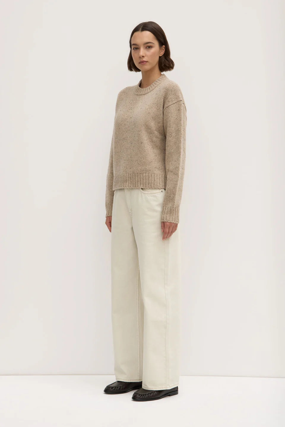 Beau Wool Merino Knit Stone