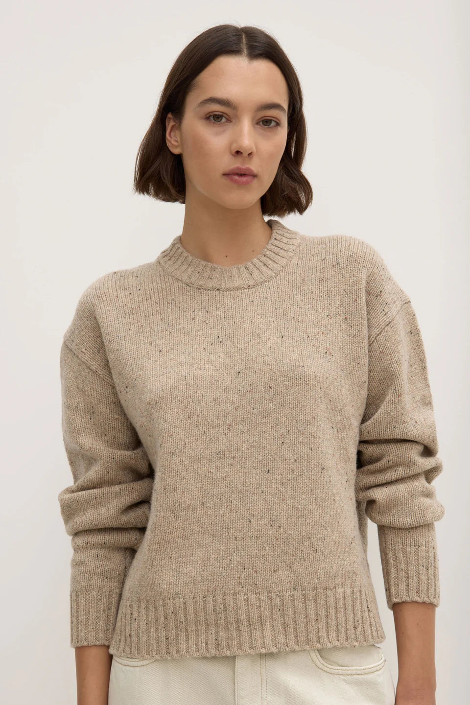 Beau Wool Merino Knit Stone