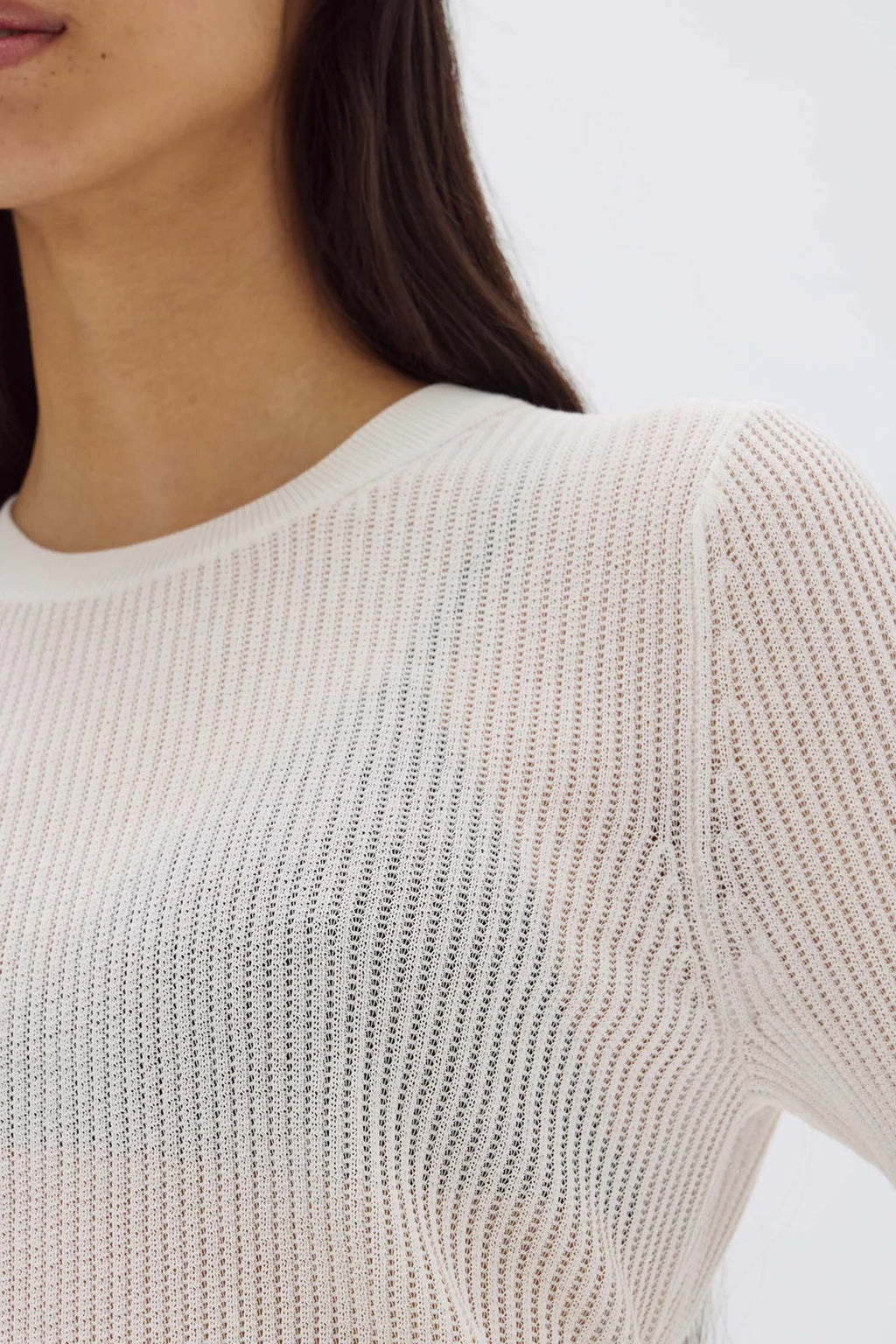 Belle Knit SS Tee Cream