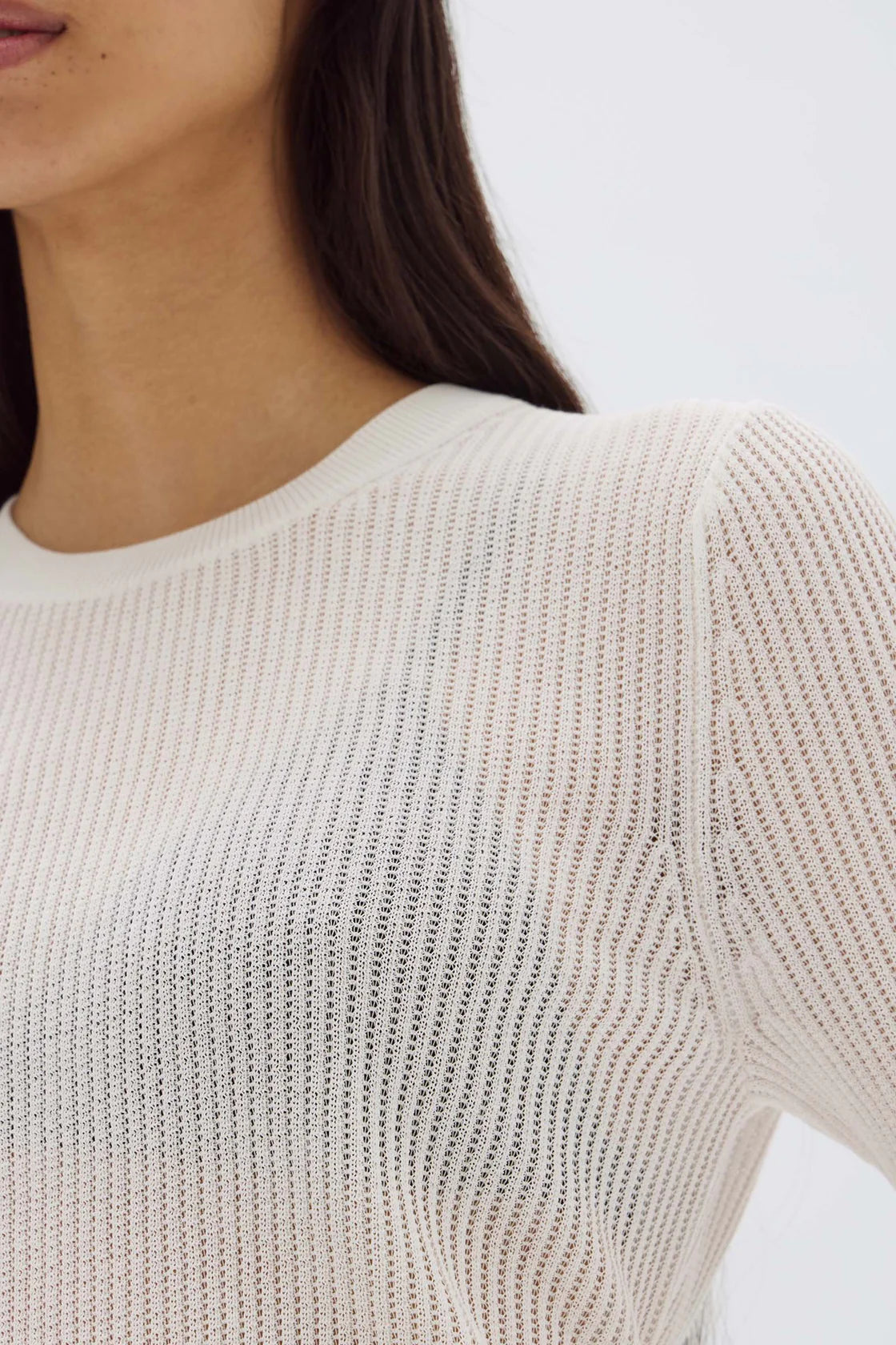 Belle Knit SS Tee Cream