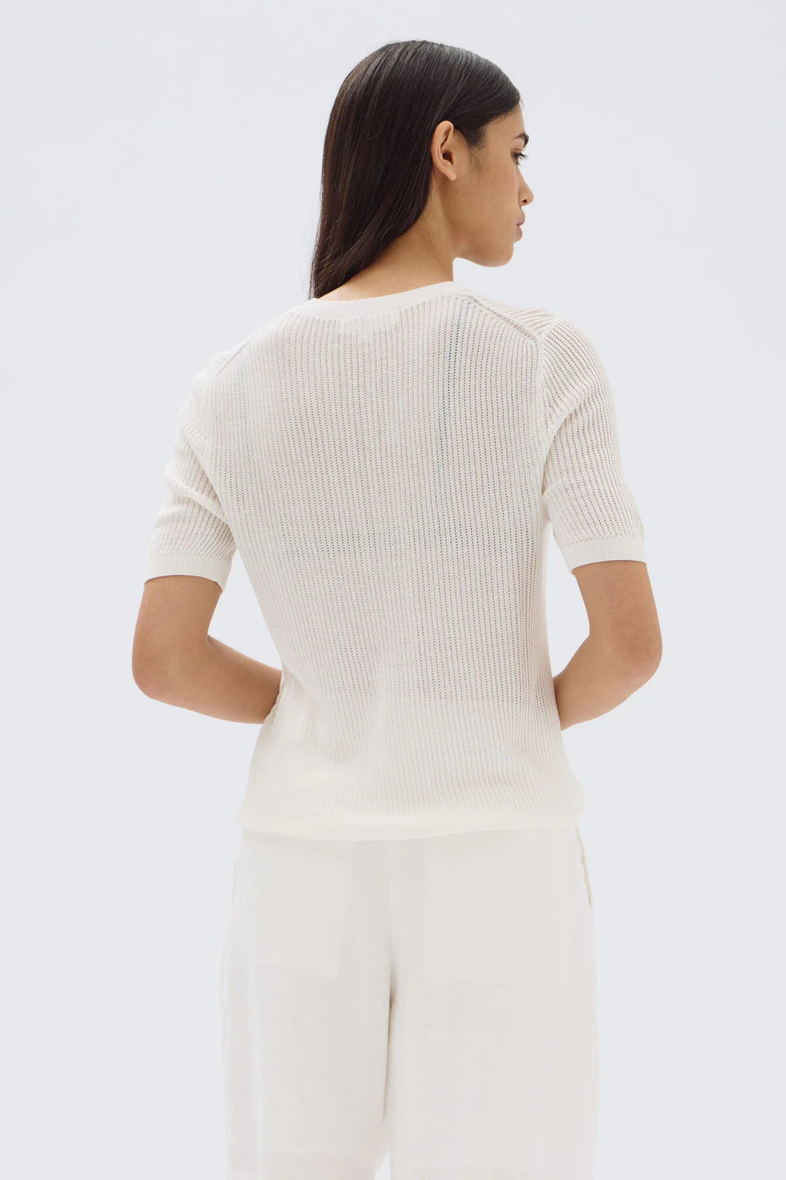 Belle Knit SS Tee Cream
