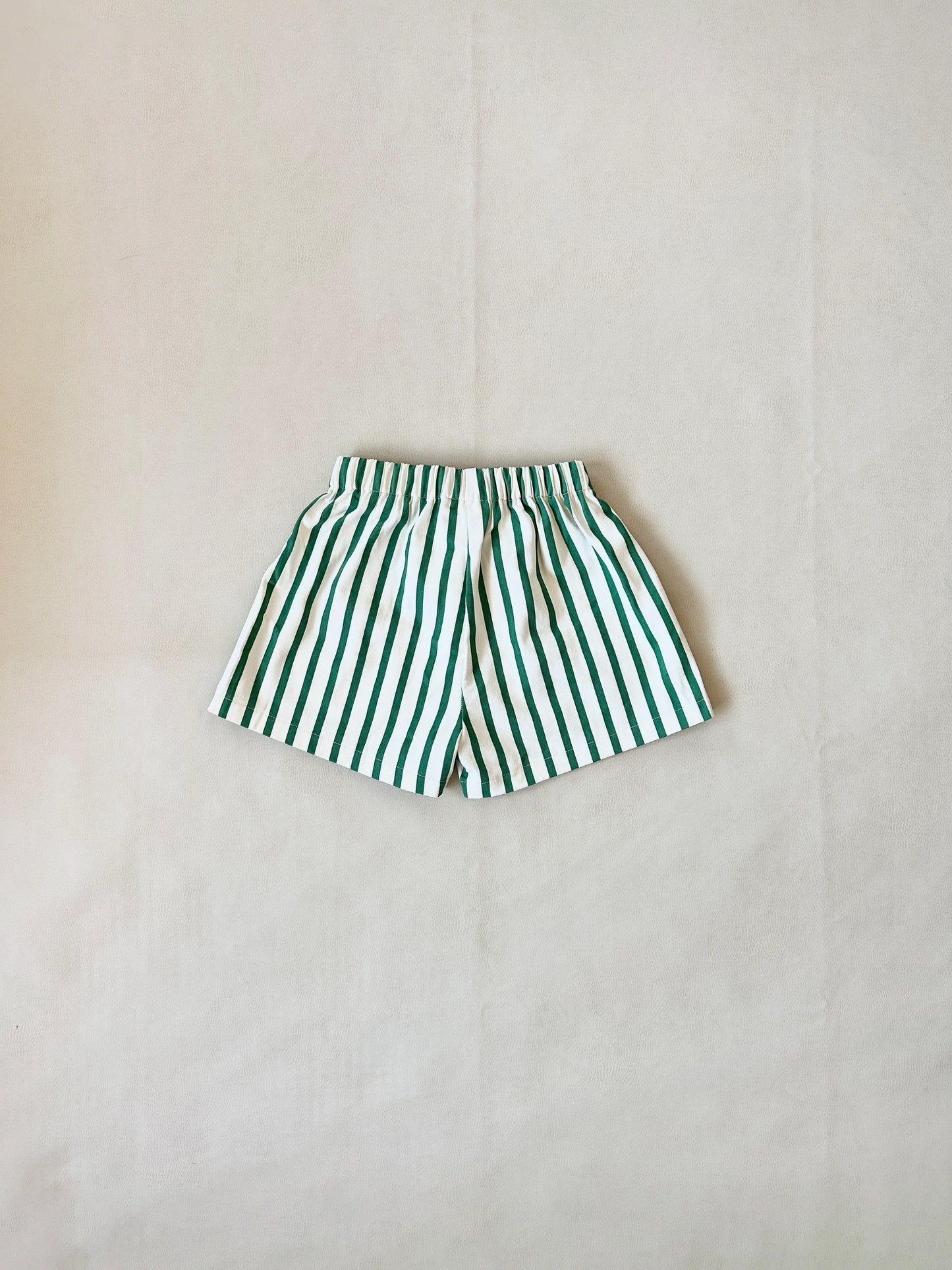 Benji Stripe Cotton Shorts Green