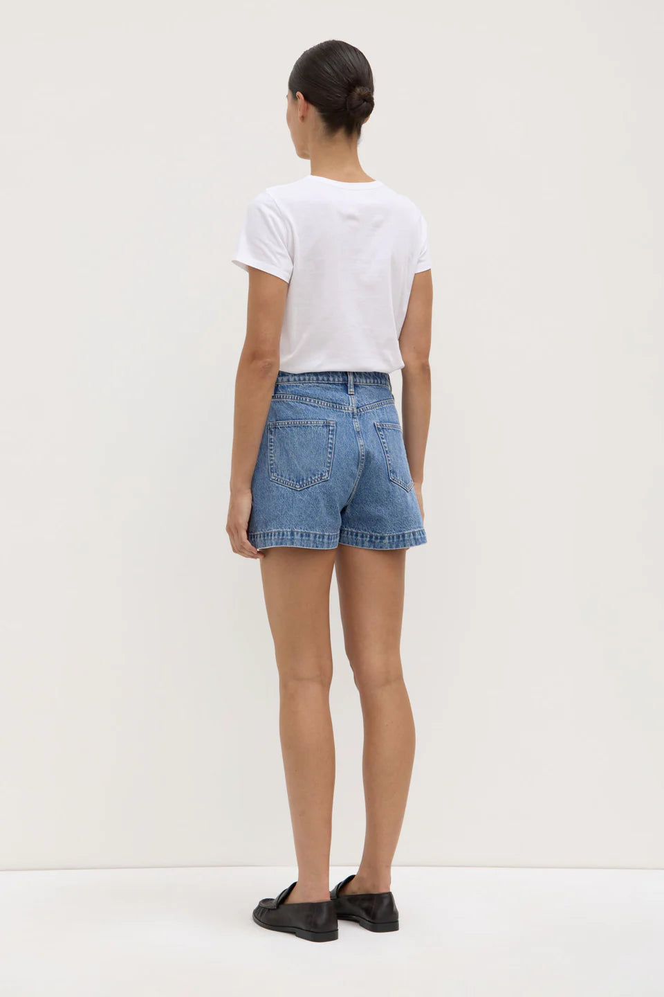 Boxy Denim Short Dark Stone