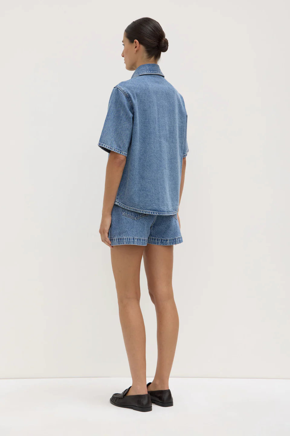 Boxy Denim SS Shirt Dark Stone