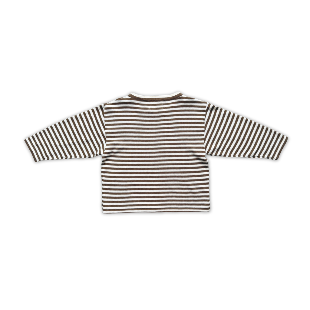 Organic Stripe LS Tee Espresso