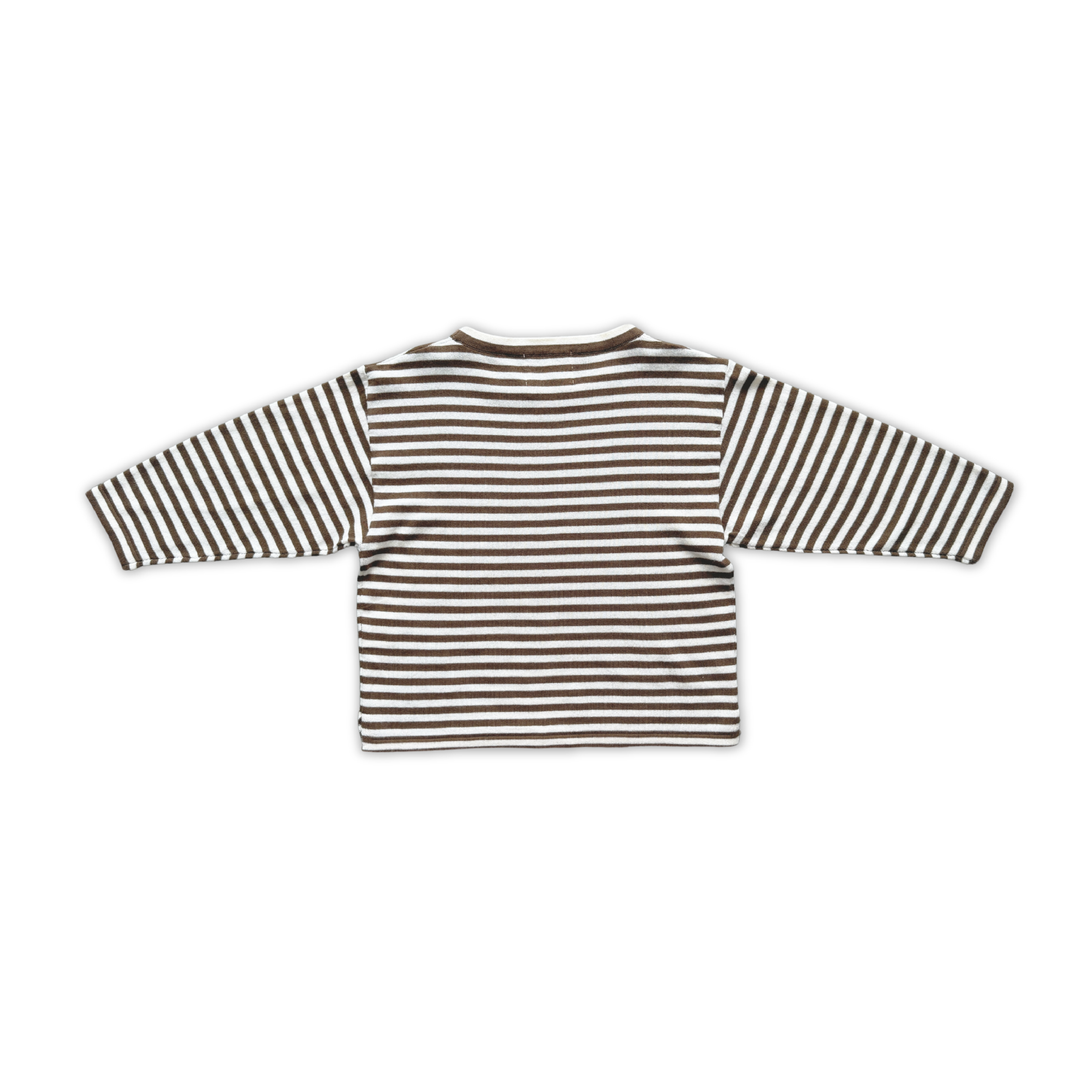 Organic Stripe LS Tee Espresso