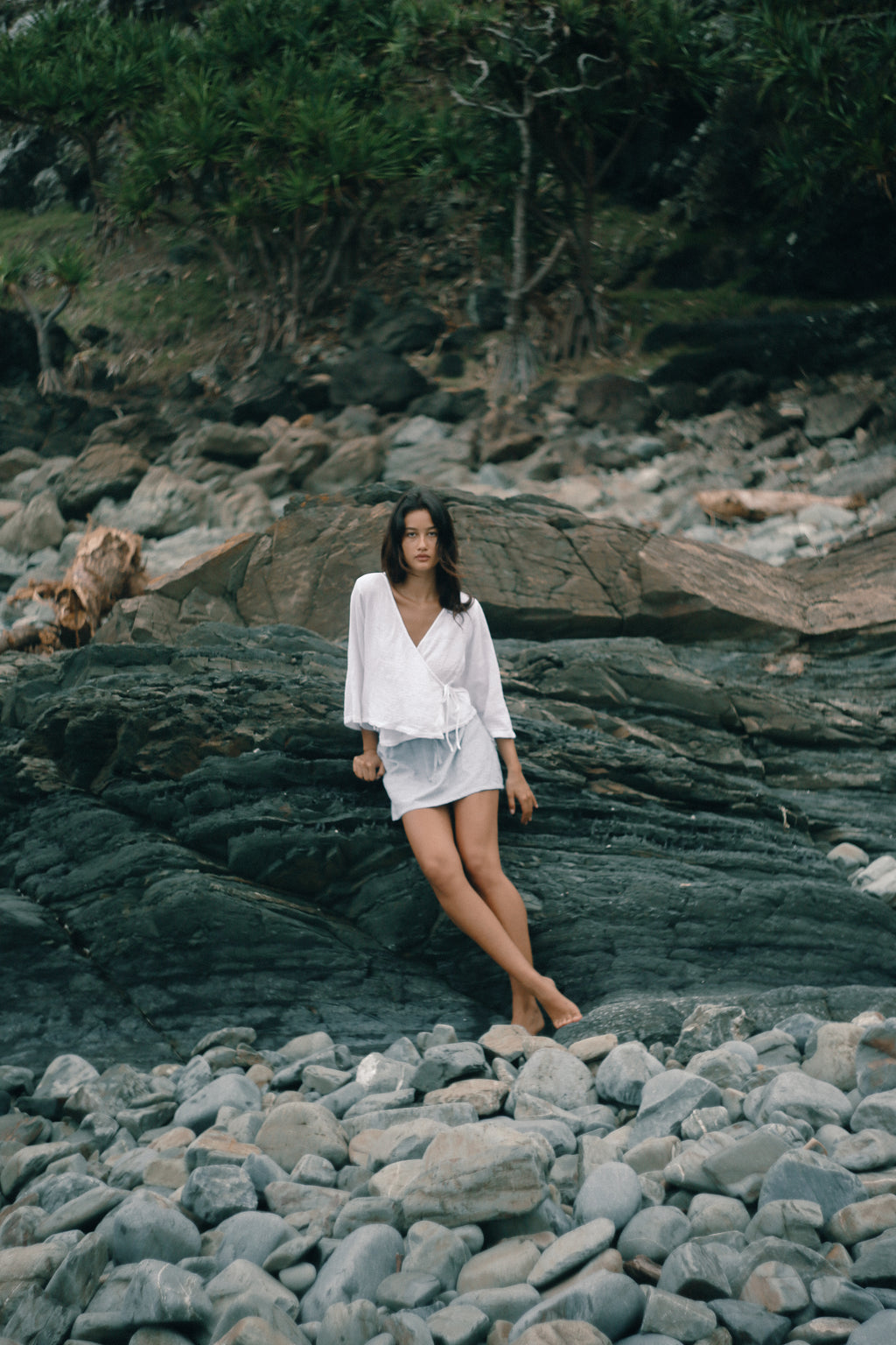 Mia Wrap Top White