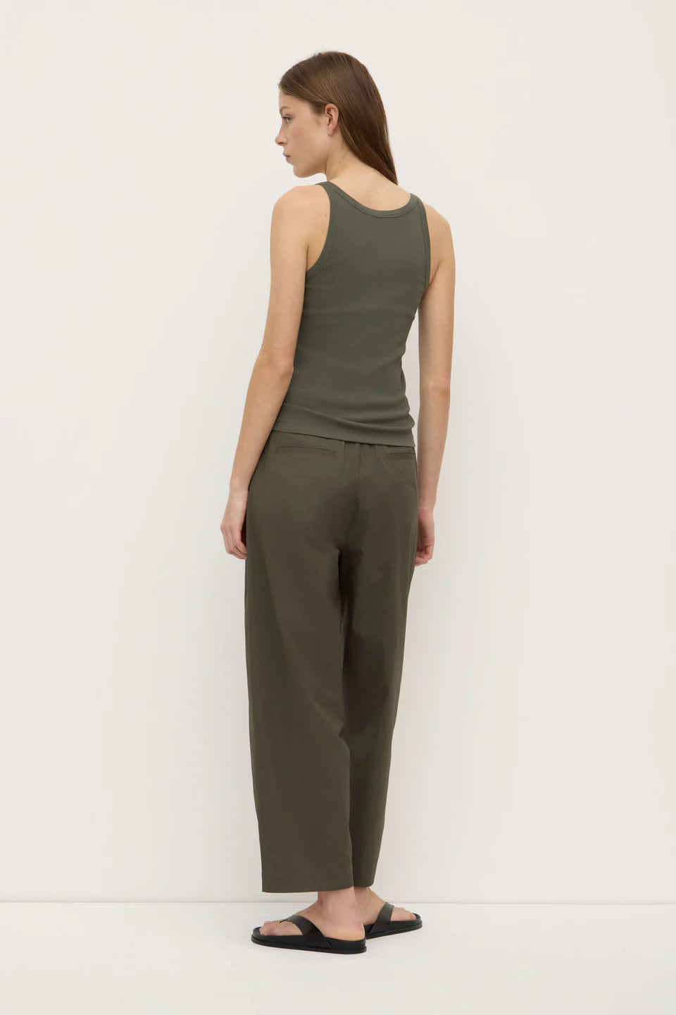 Charlie Rib Tank Moss
