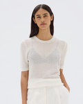 Belle Knit SS Tee Cream