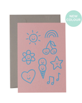 Smiley Things Card Pink