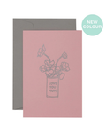 Vase Mum Pink Card