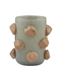 Miles Glass Vase Taupe Steel