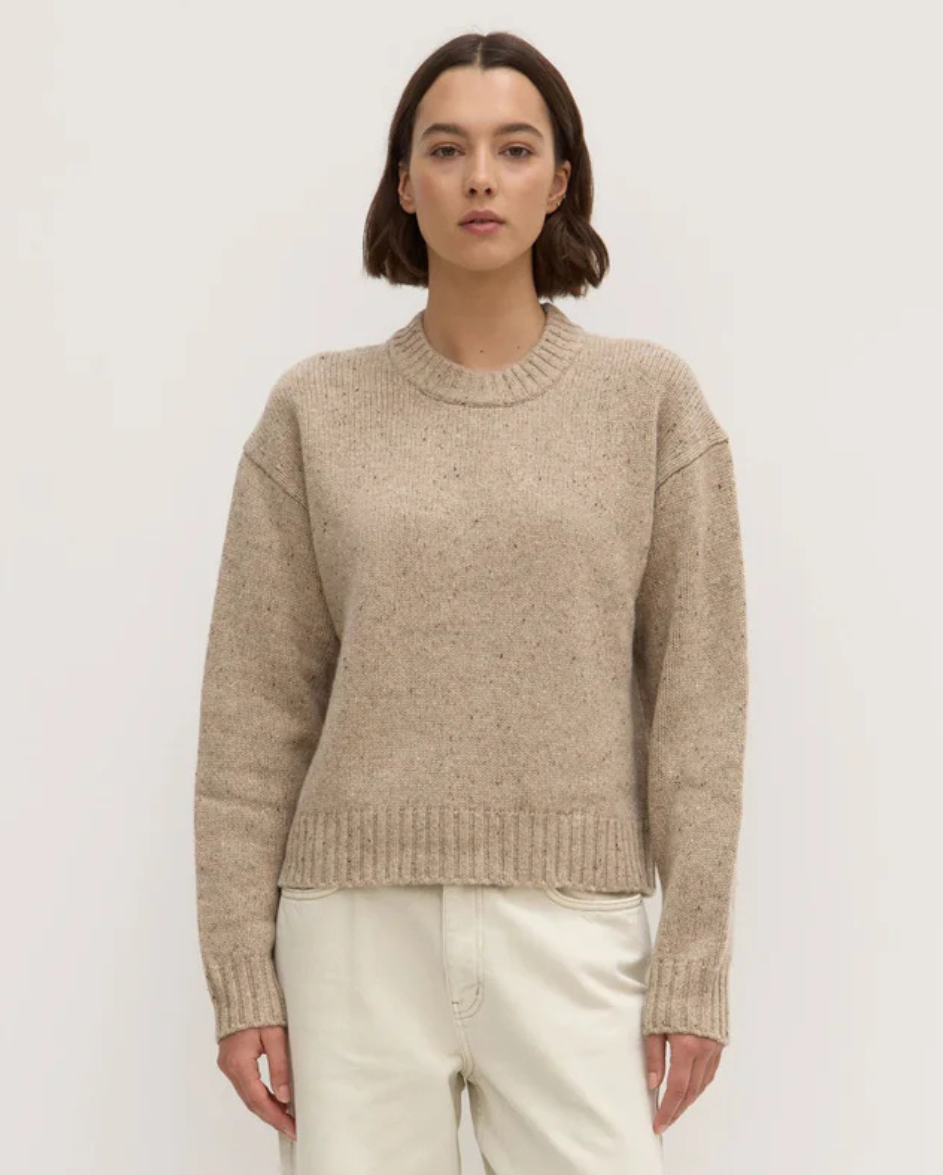 Beau Wool Merino Knit Stone