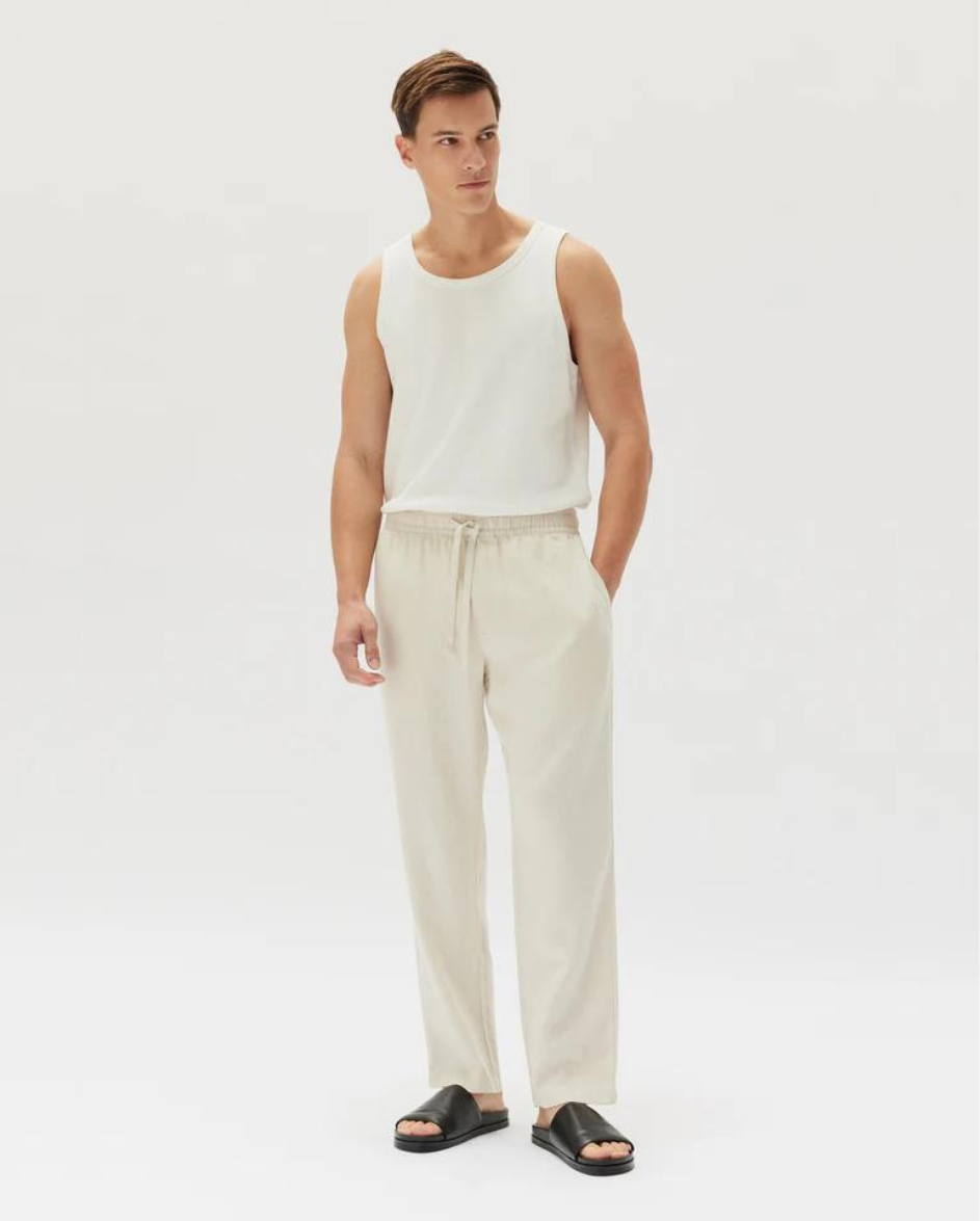 Mens Tide Linen Pants Limestone