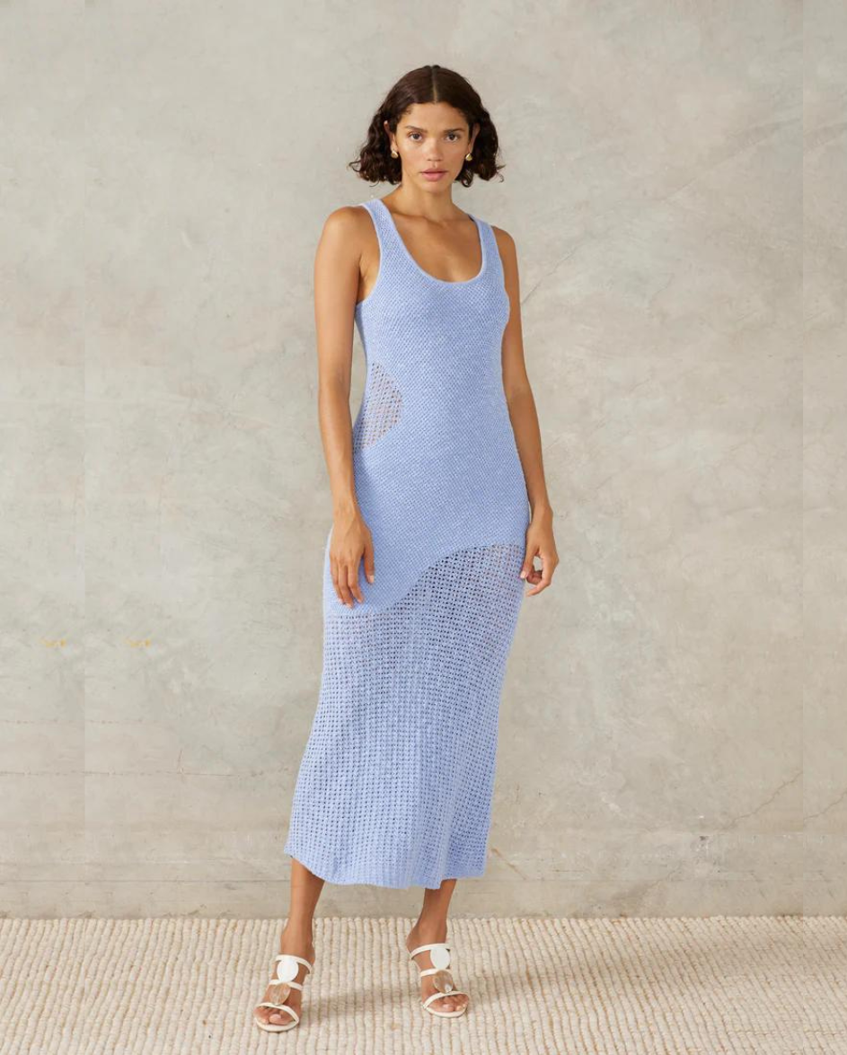 Marina Knit Dress Bluebell