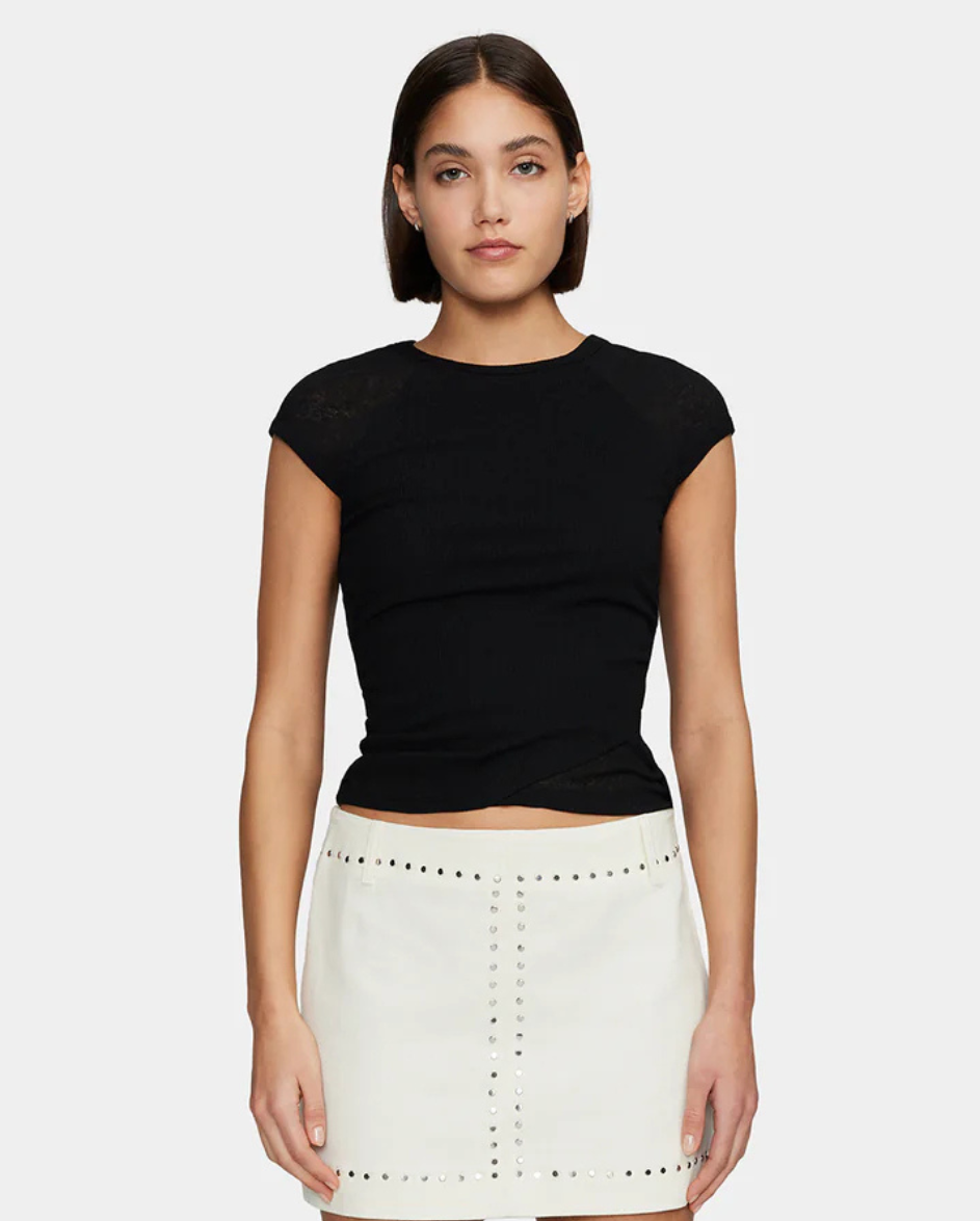 Martha Baby Tee Black