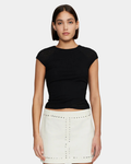 Martha Baby Tee Black