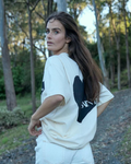 Black/cream Heart Tee One Size