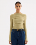 Ziel Off Shoulder Top Matcha