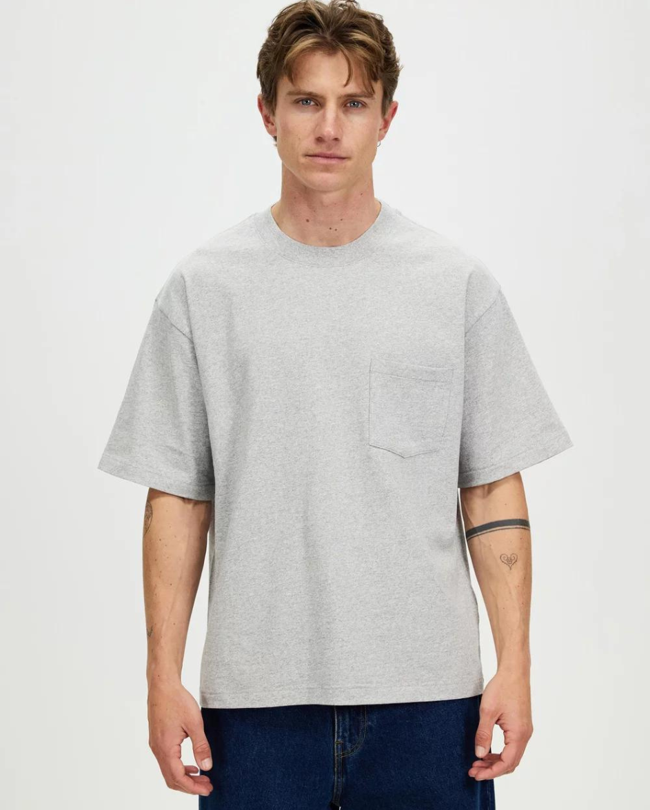 Lucas Cotton SS Tee Grey Marle