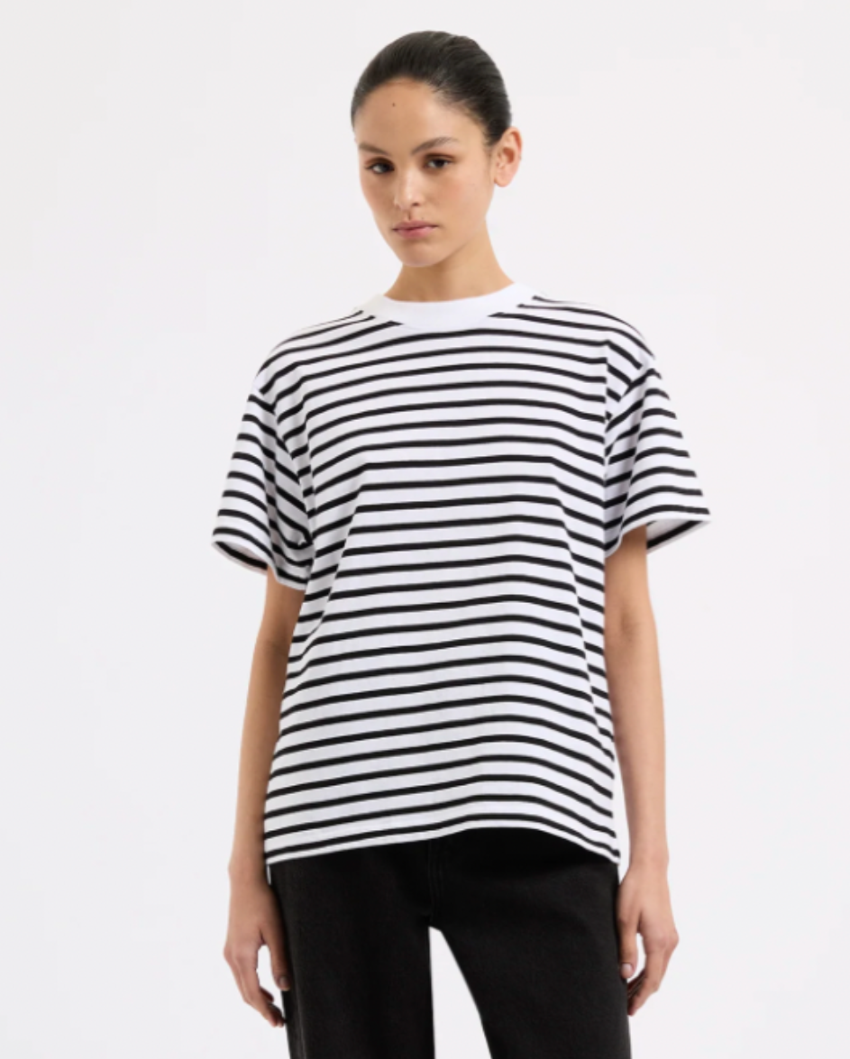 Organic Stripe Boyfriend Tee