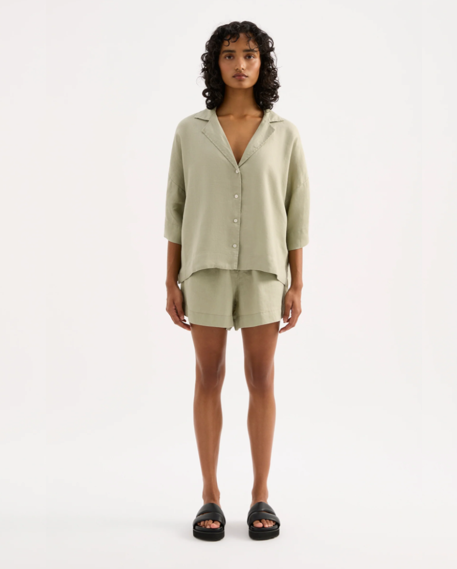 Lounge Linen Short Olive