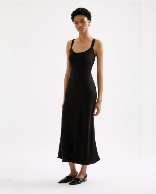 Ren Cupro Slip Dress Black