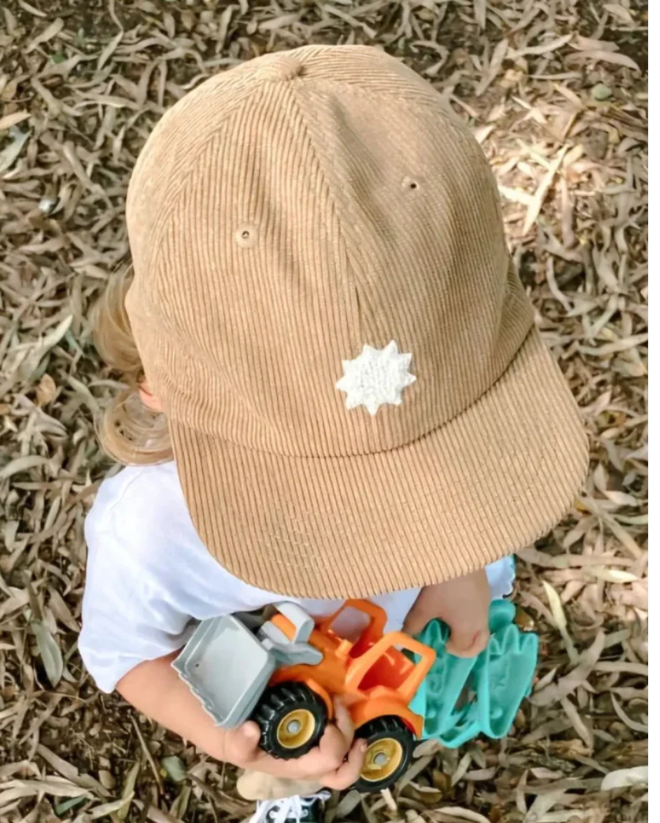 Kids Corduroy Cap Tan