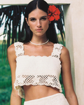 Hand Crochet Crop Cream