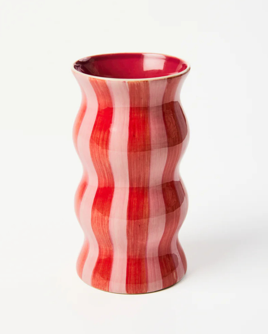 Palma Red Pink Stripe Vase
