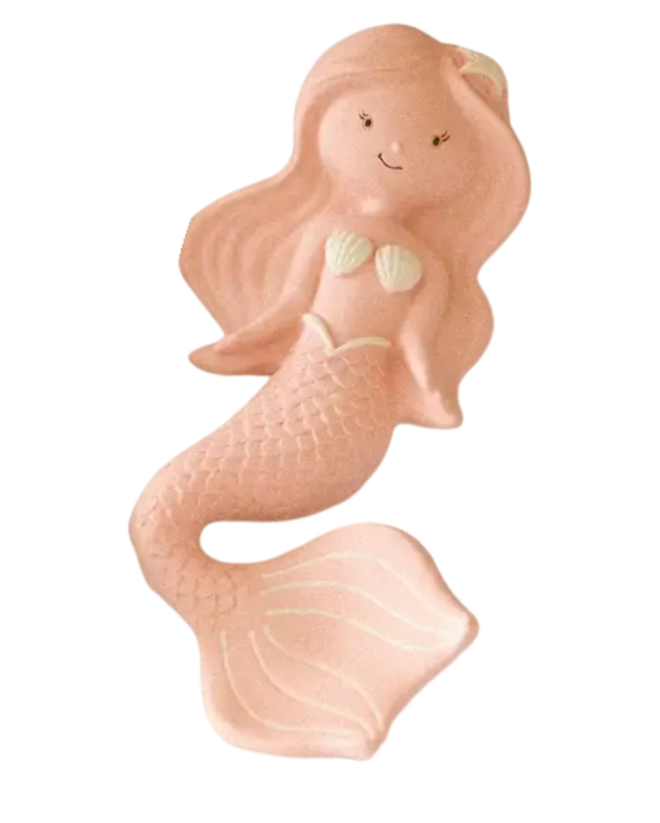 Mermaid Rubber Teether Peach