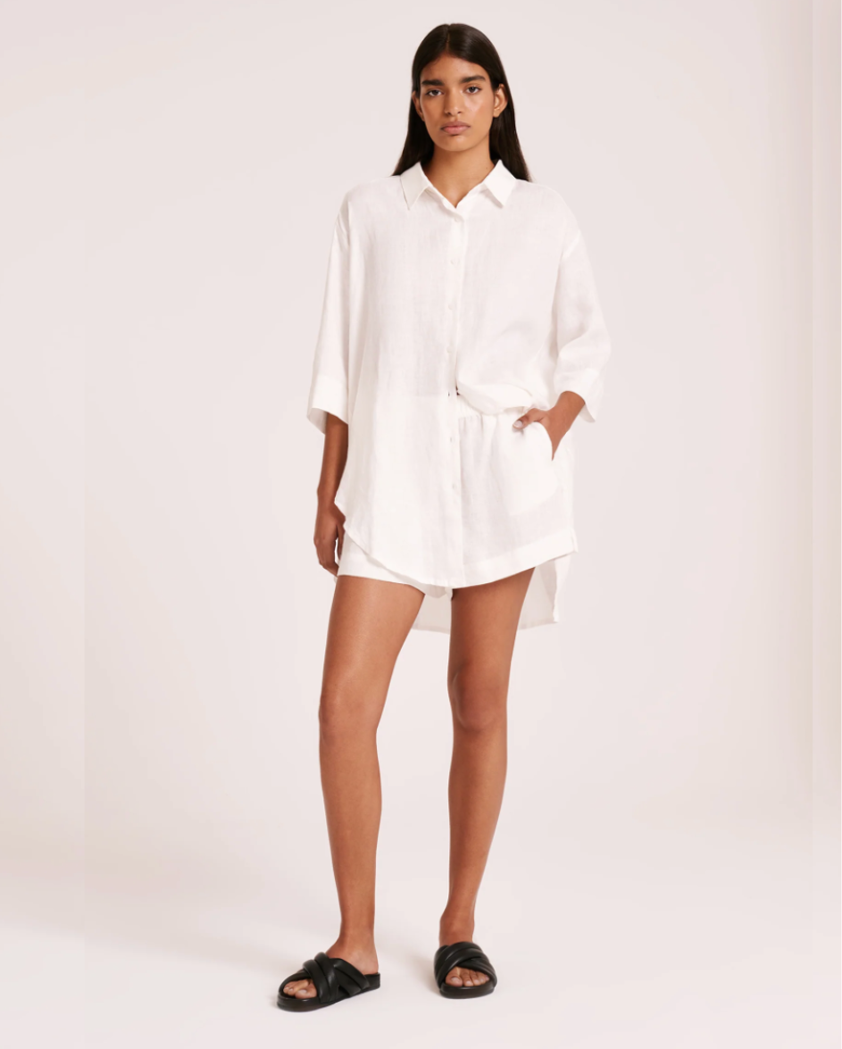 Linen Lounge Short White